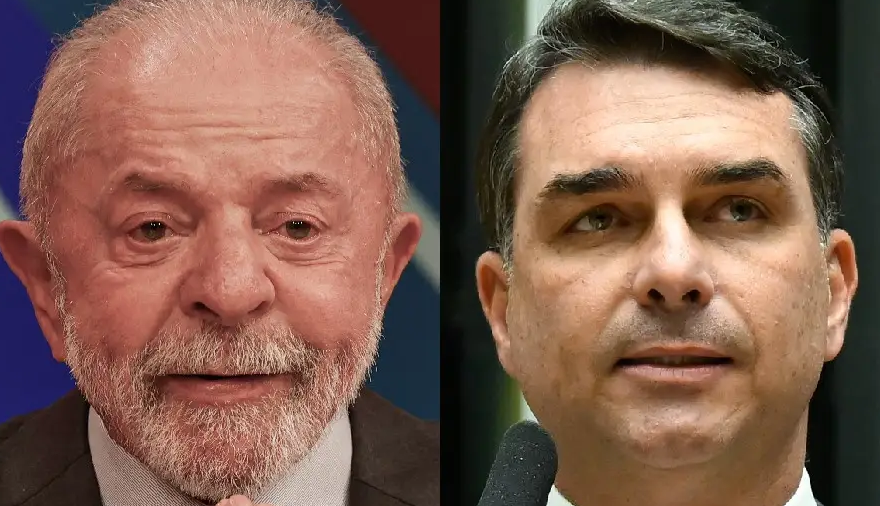 O presidente da República, Luiz Inácio Lula da Silva; e o senador Flávio Bolsonaro (PL-RJ) (Tânia Rego/Agência Brasil/Andressa Anholete/Agência Senado/Divulgação)